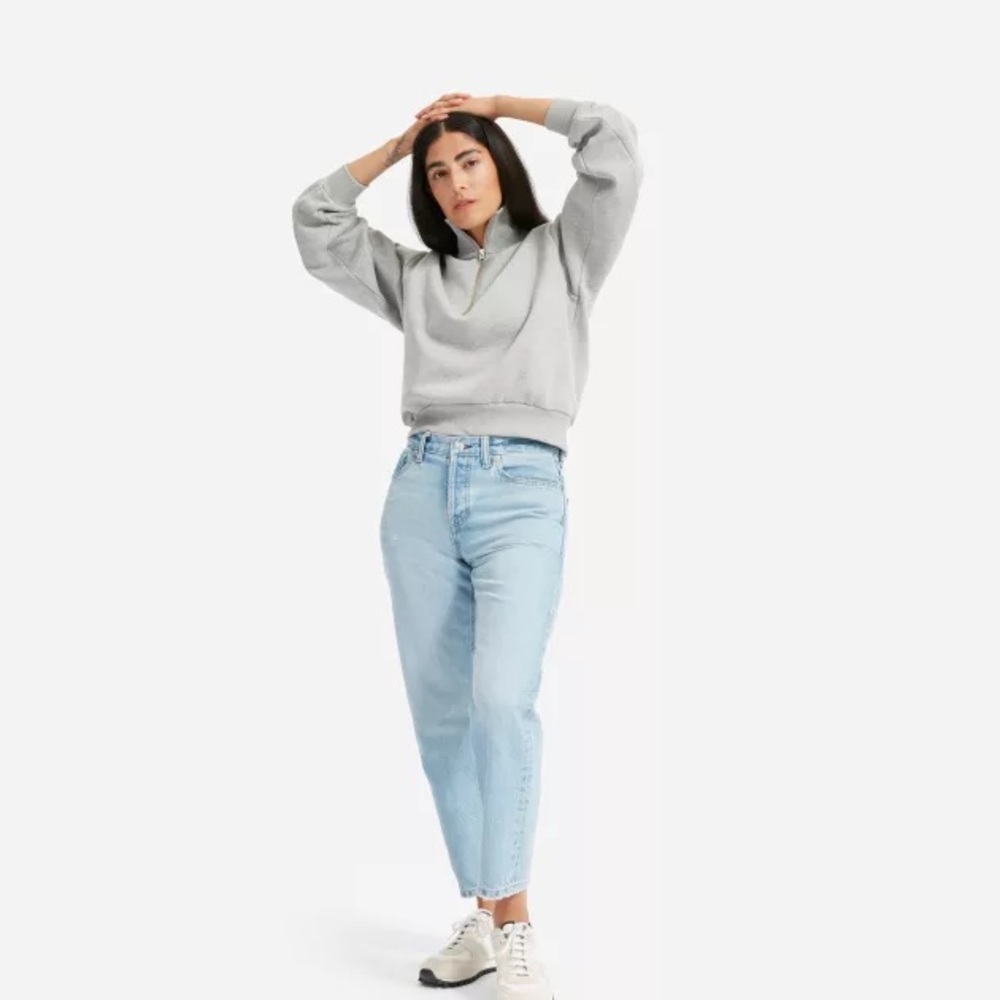 Everlane “The Oversized Fleece 1/2 Zip” in Heather Gray